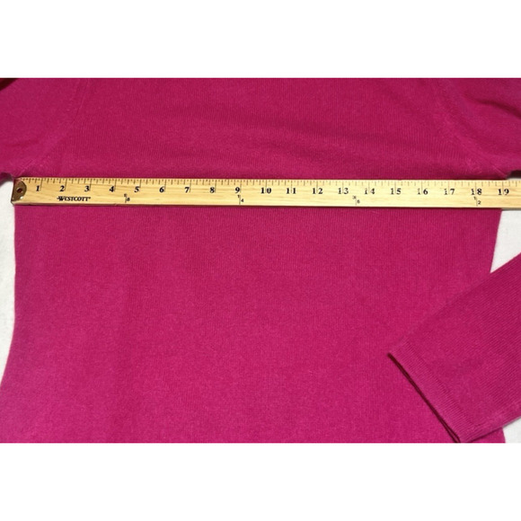 Apt 9 Cashmere Sweater Women Medium Pink Fuchsia Turtleneck Classic Luxe Cozy - Picture 8 of 11
